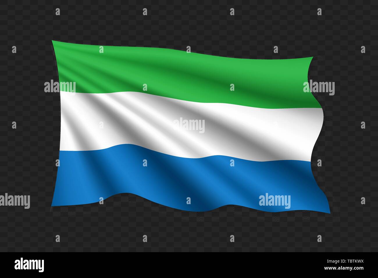 3D Waving Flag of Sierra Leone. Vector illustration Stock Vector Image ...
