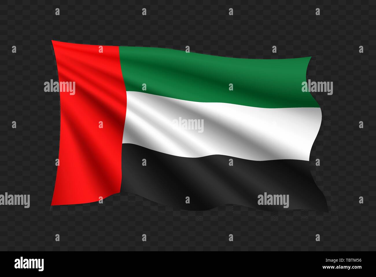 3d Waving Flag Of United Arab Emirates Vector Illustration Stock