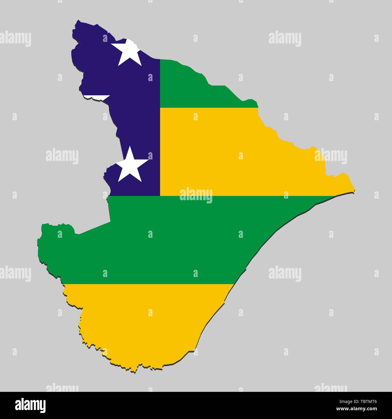 Map of Sergipe is a state Brazil with national flag. Vector ...