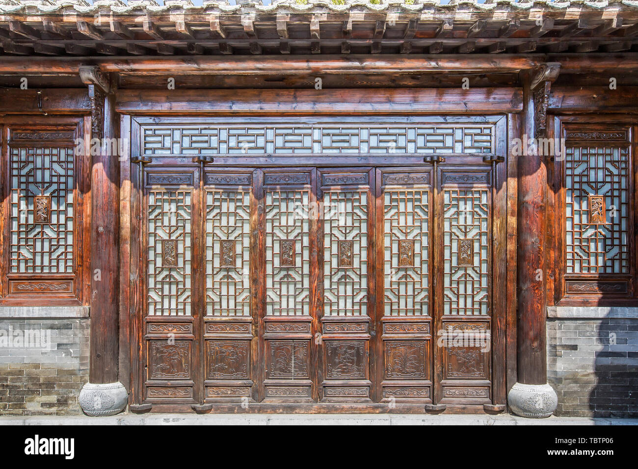 Classical solid wood doors and windows of Chinese architecture