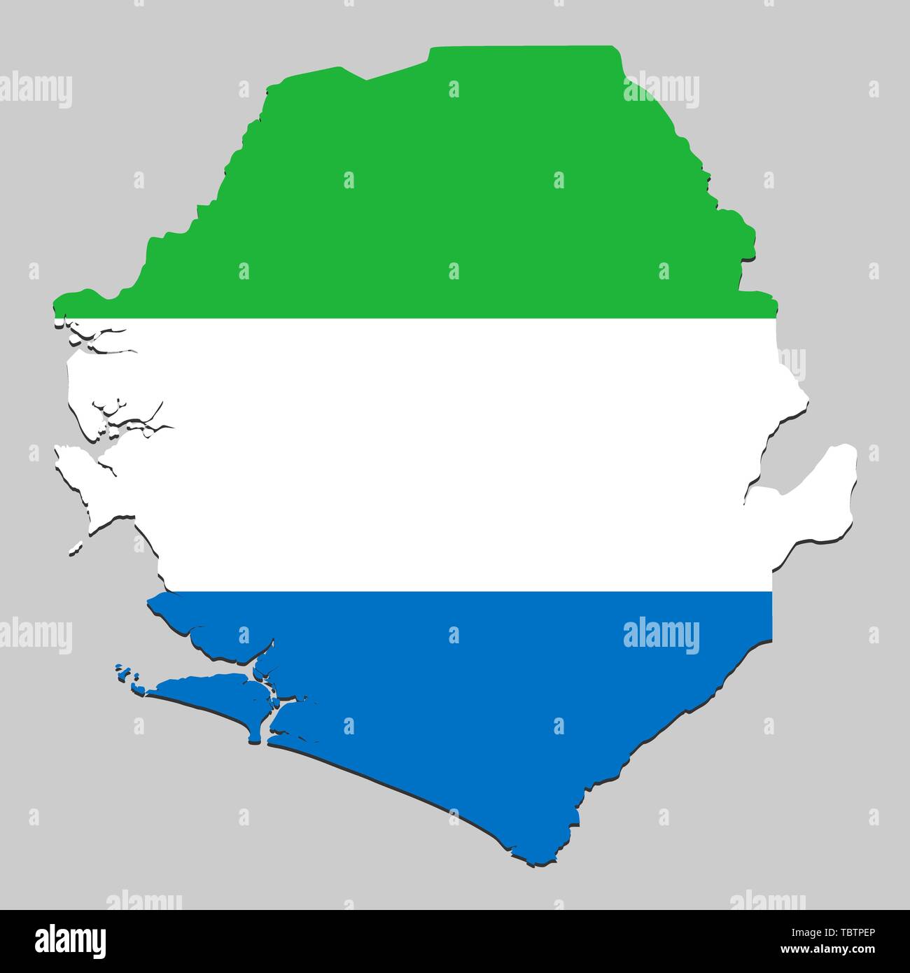 Map of Sierra Leone with national flag. Vector Illustration Stock ...