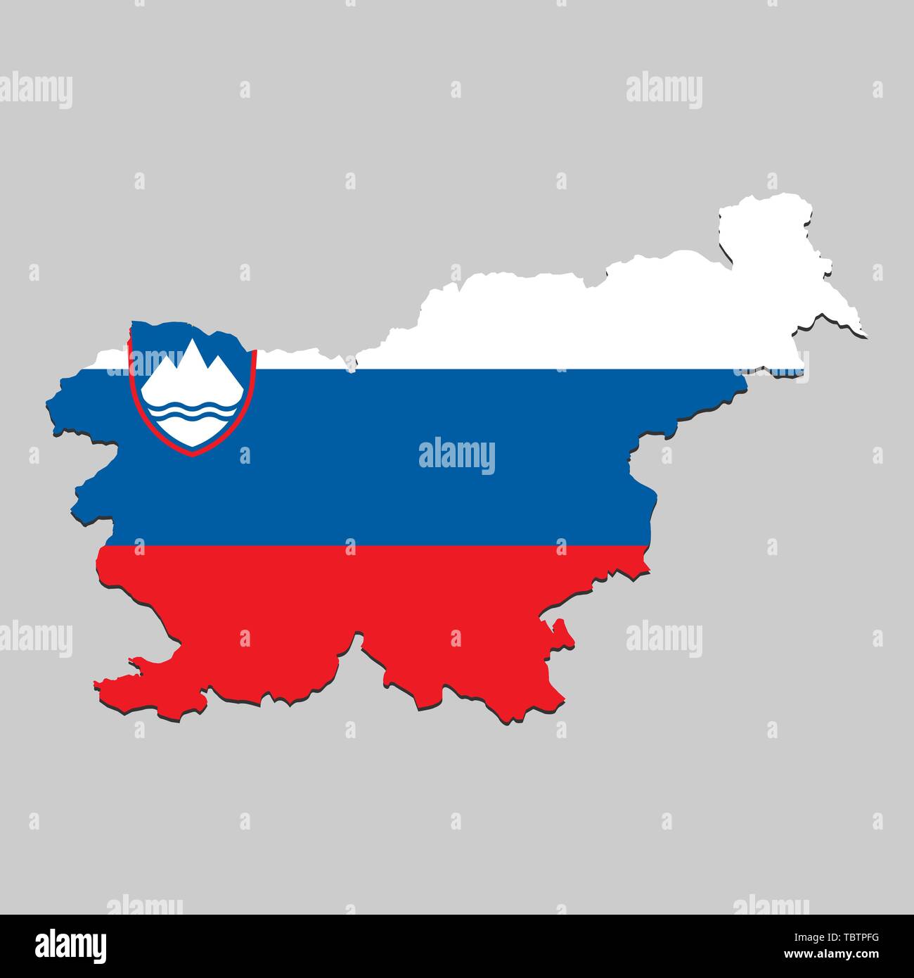 Map of Slovenia with national flag. Vector Illustration Stock Vector ...
