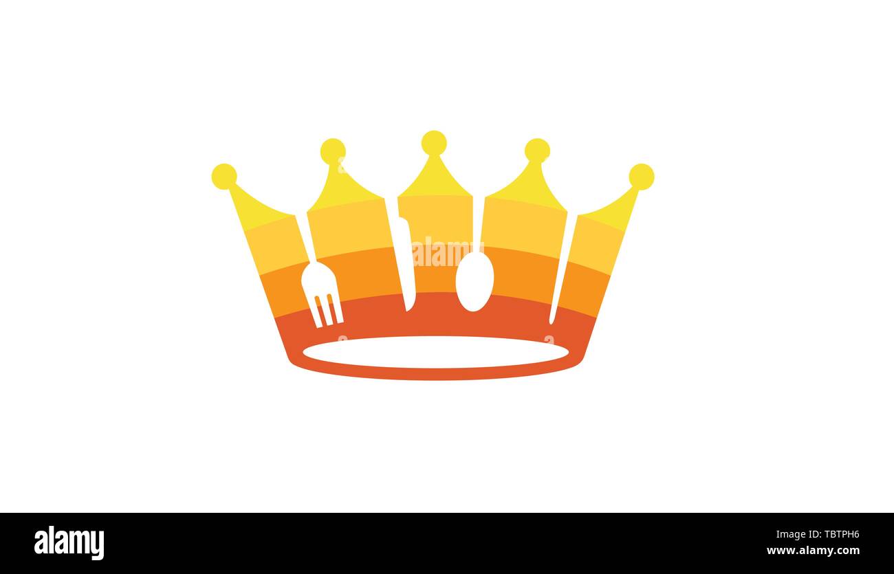 King Crown Red Food Logo Vector Symbol Design Illustration Stock Vector