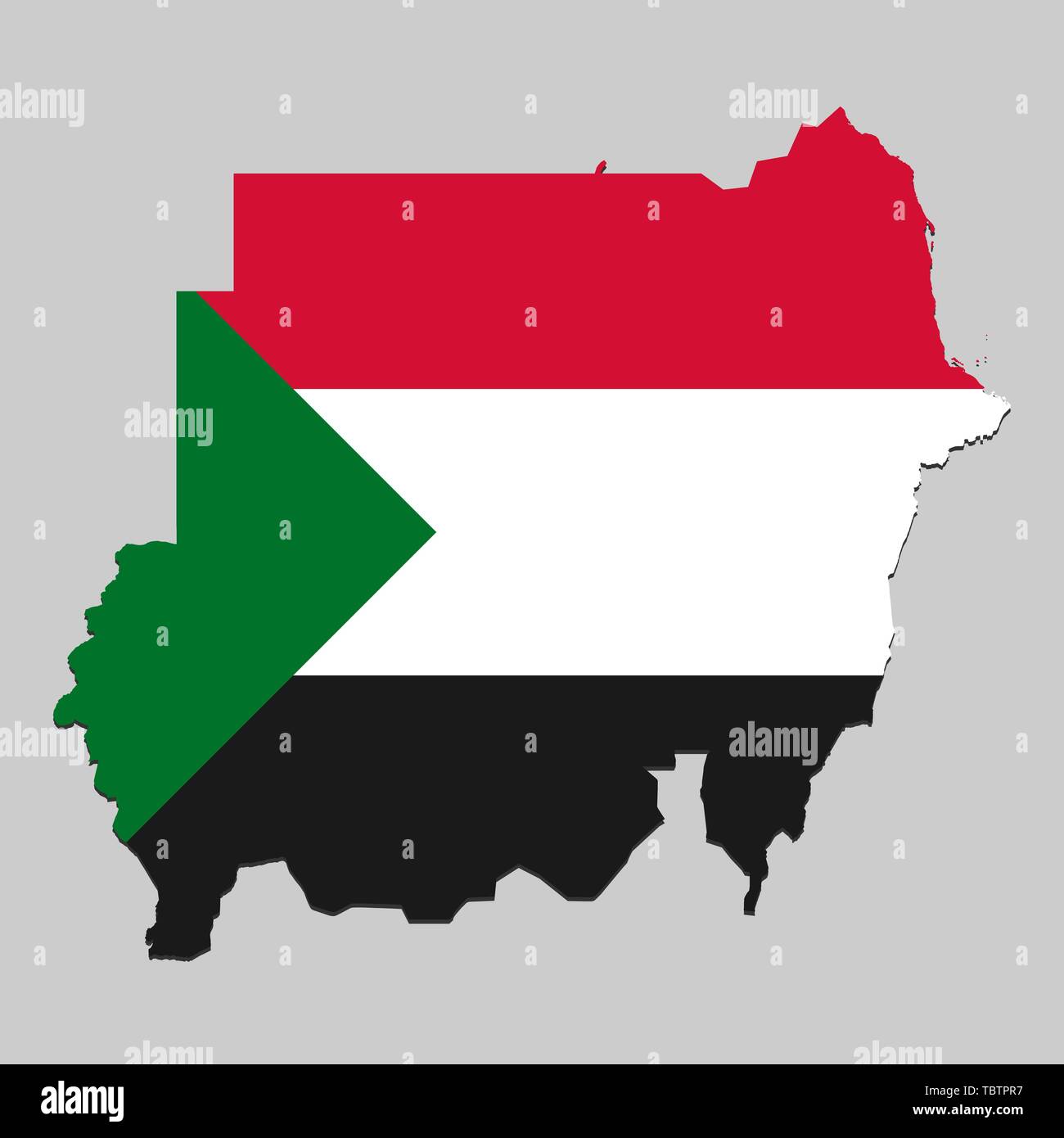 Map of Sudan with national flag. Vector Illustration Stock Vector Image ...