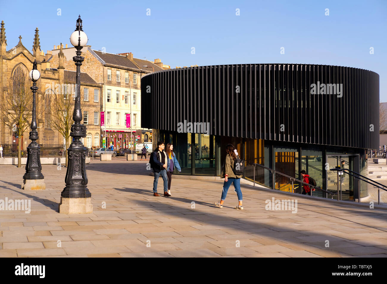 The new modern entrance to the McEwan Hall of the University of