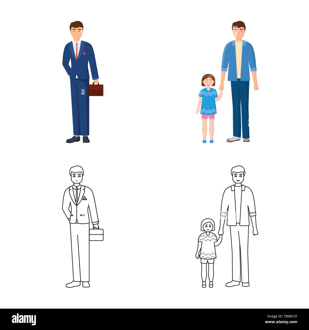 Vector illustration of character and avatar logo. Collection of ...