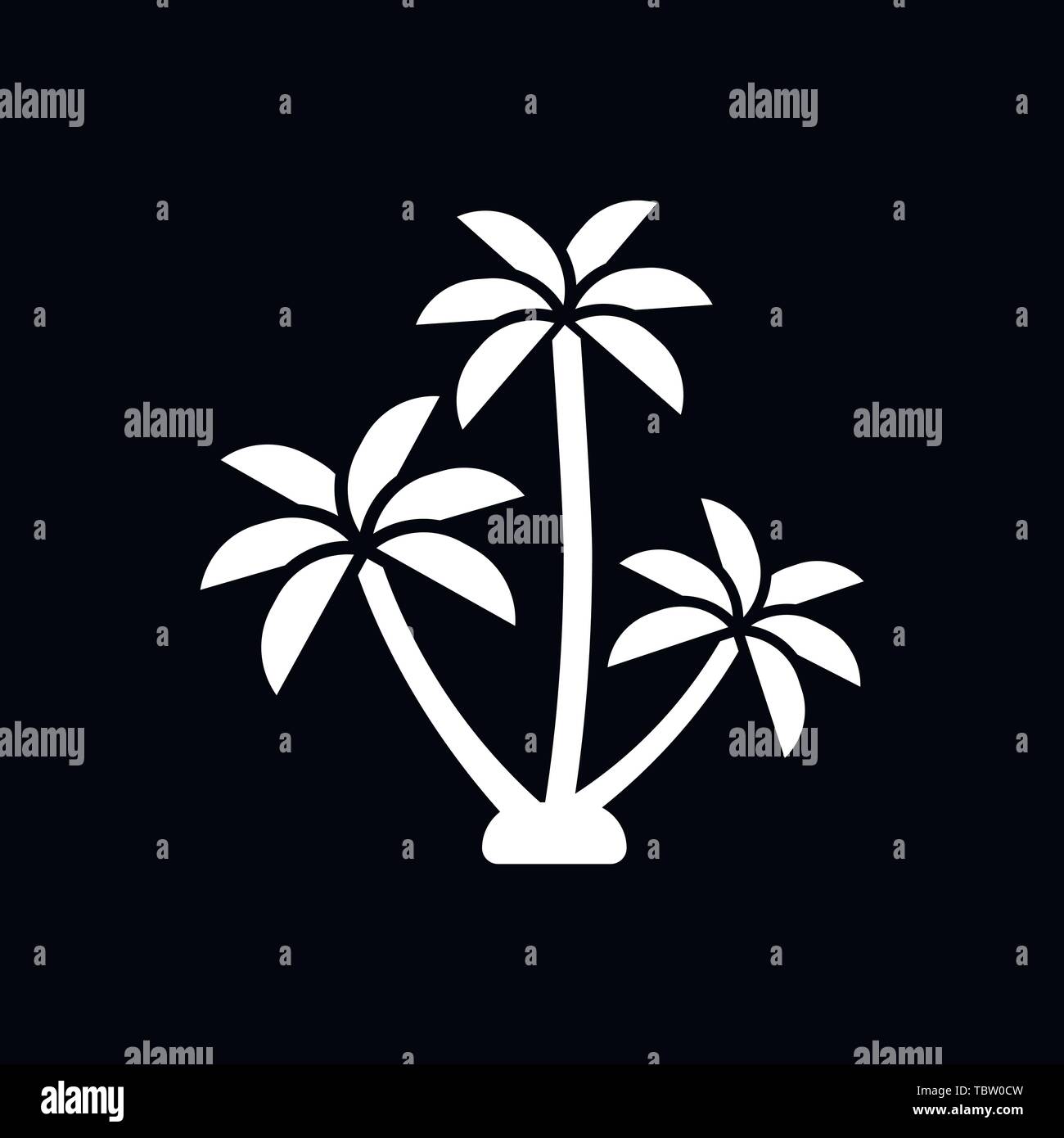Coconut trees Icon vector sign symbol Stock Vector