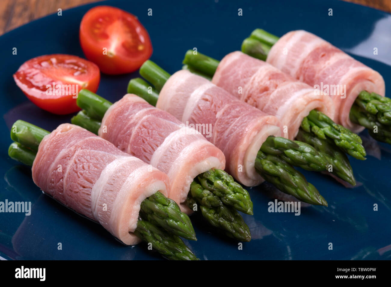 Bacon asparagus roll Stock Photo Alamy