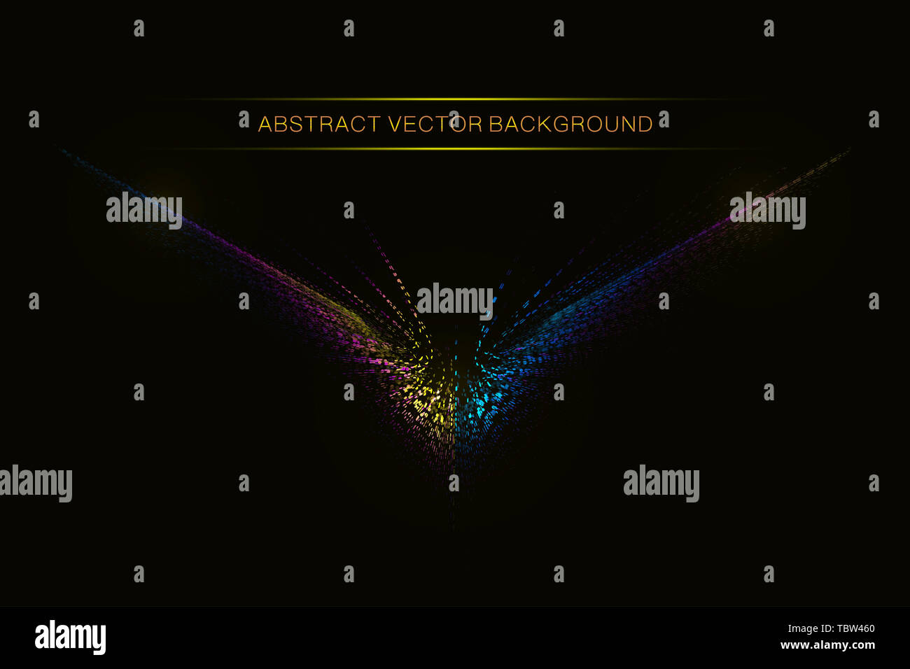 Abstract wing pattern consisting of colorful dynamic particles Stock ...
