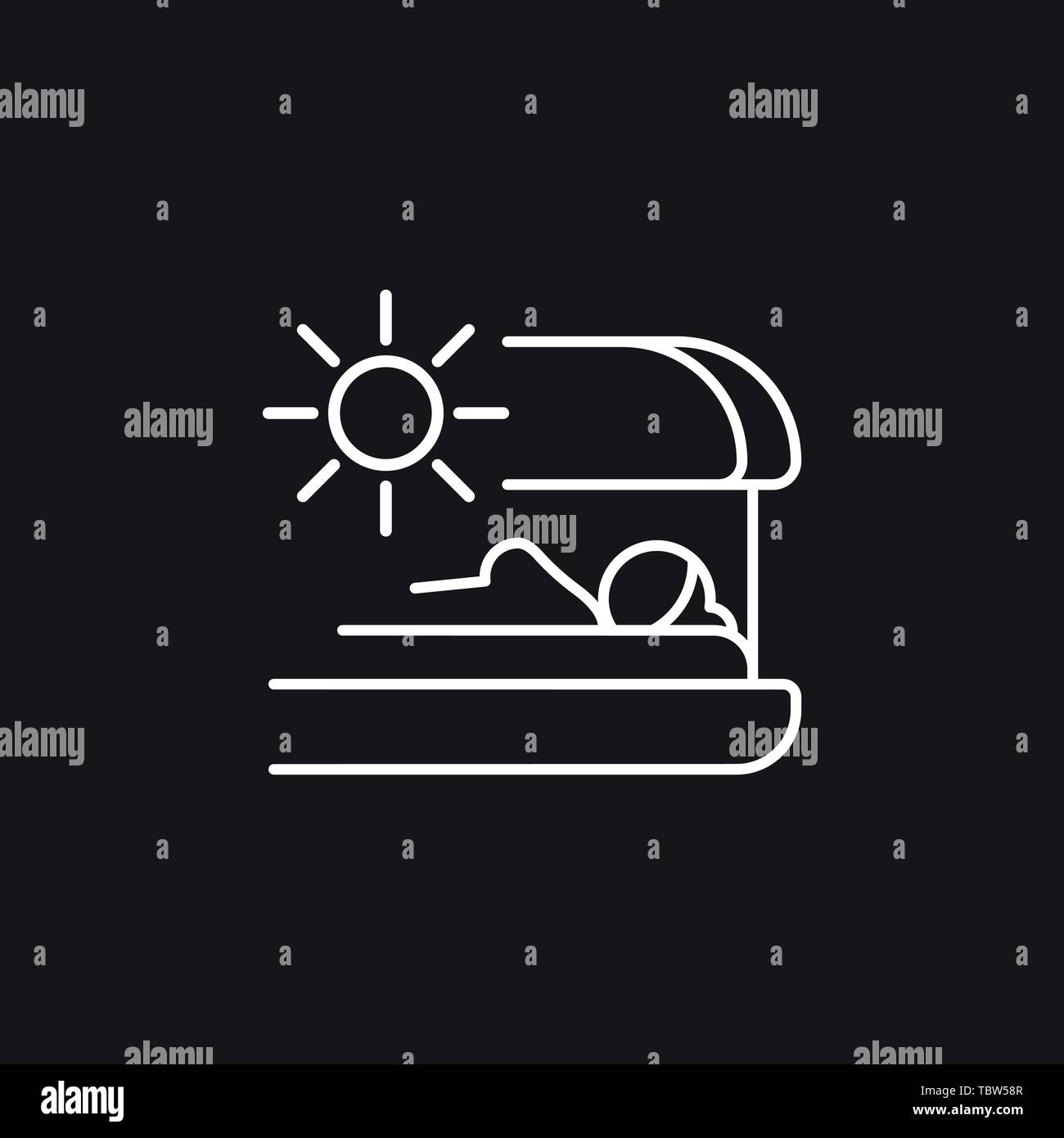 Solarium icon vector sign symbol Stock Vector