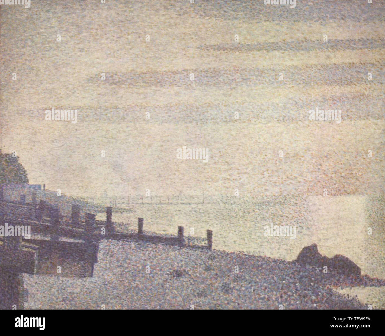 Georges Seurat - Mouth Seine Honfleur Evening 1886 Stock Photo - Alamy 