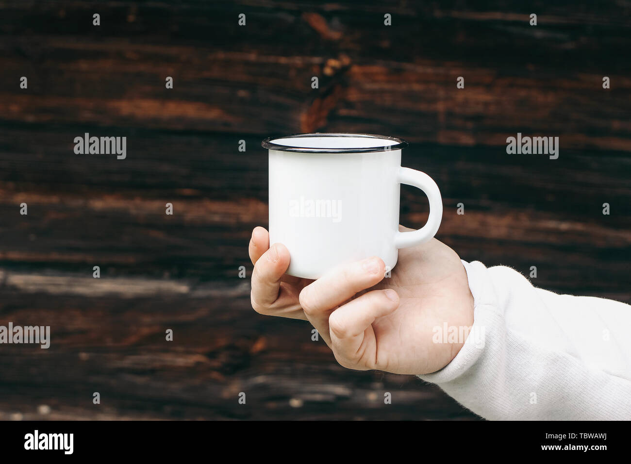 Download Holding Enamel Mug High Resolution Stock Photography And Images Alamy