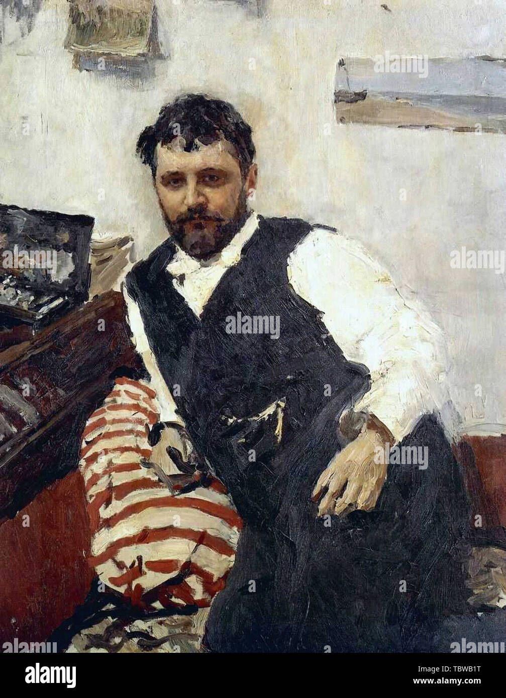 Valentin Serov - Portrait Konstantin Korovin 1891 Stock
