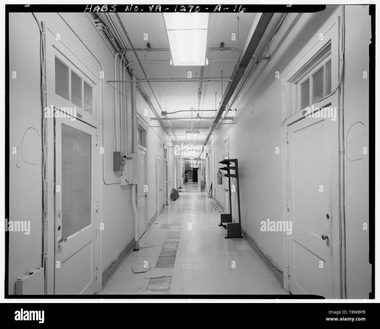 MAIN BUILDING. INTERIOR VIEW TO SOUTH OF FIRST FLOOR CORRIDOR OF EAST