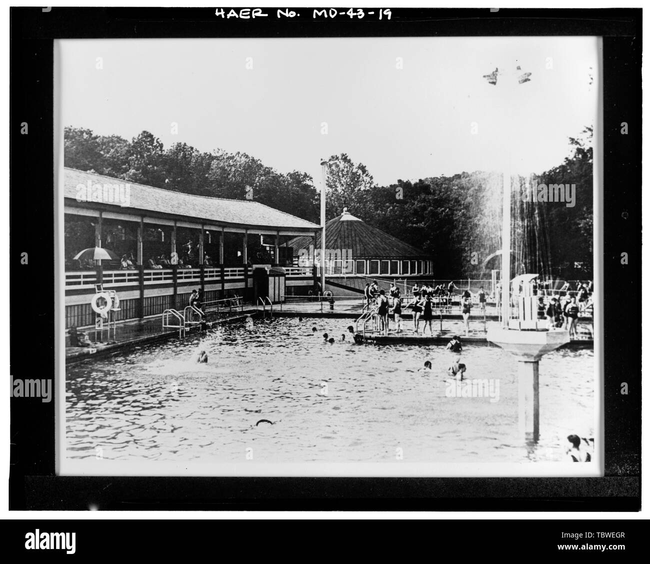 MAIN POOL AND GRANDSTAND. VIEW FROM NORTH Photocopy of 19301940
