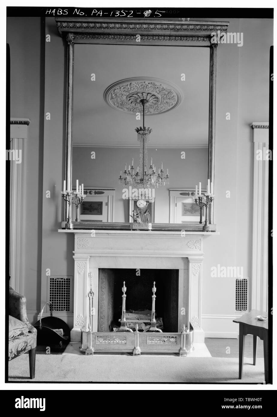 Mantle Fireback With Mirror Also Note Ceiling Panel And