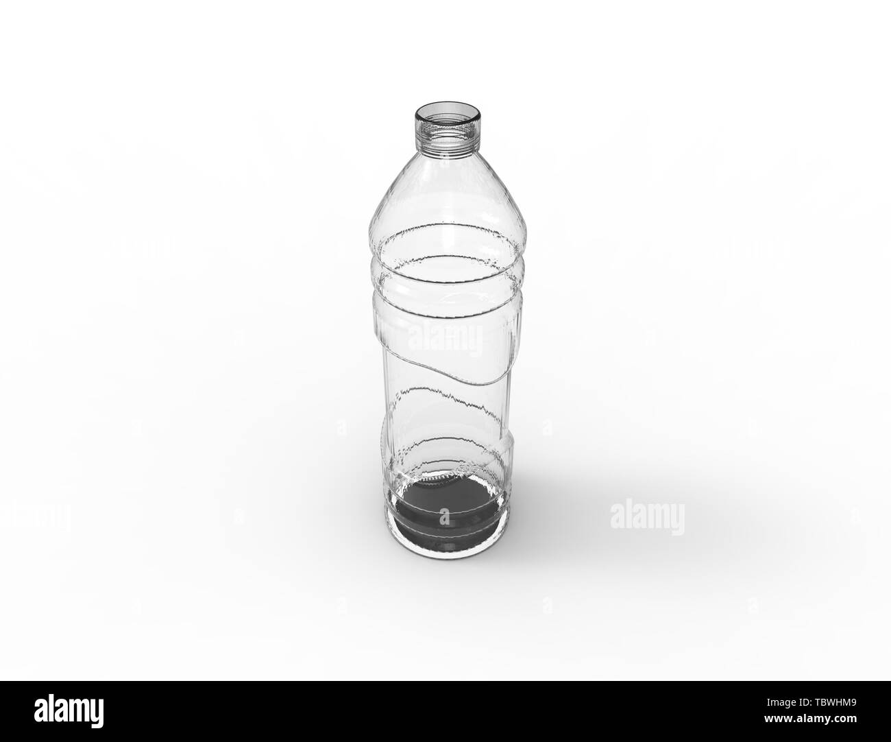 3D rendering of plastic bottles isolated in white studio ...