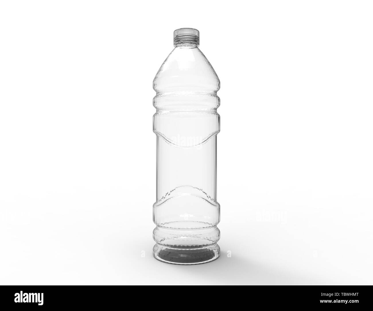 3D rendering of plastic bottles isolated in white studio background ...