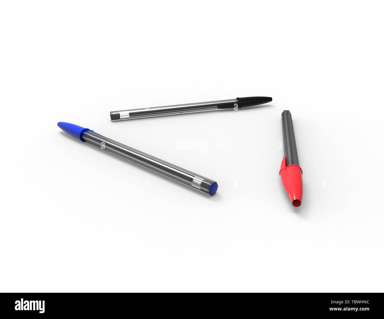 3D rendering of ballpoint pens isolated on white background Stock Photo ...