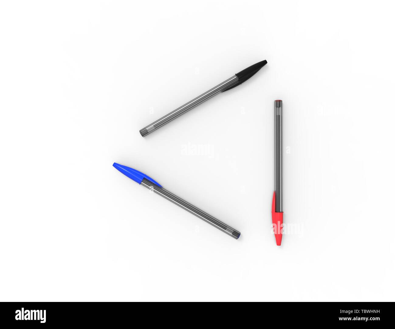 3D rendering of ballpoint pens isolated on white background Stock Photo ...