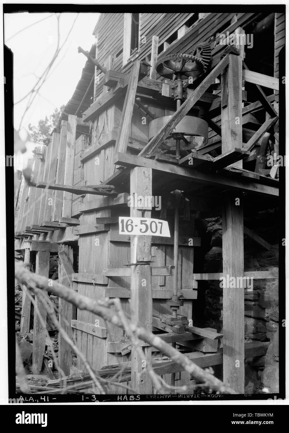 Historic American Buildings Survey W. N. Manning, Photographer, March 20, 1934. MILL RACE.  Moffitt's Mill, Opelika, Lee County, AL Stock Photo