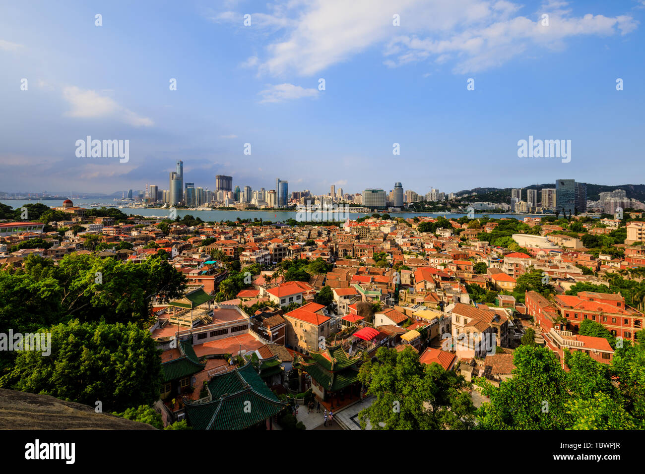 Panoramic view of Gulangyu, Xiamen, China Stock Photo