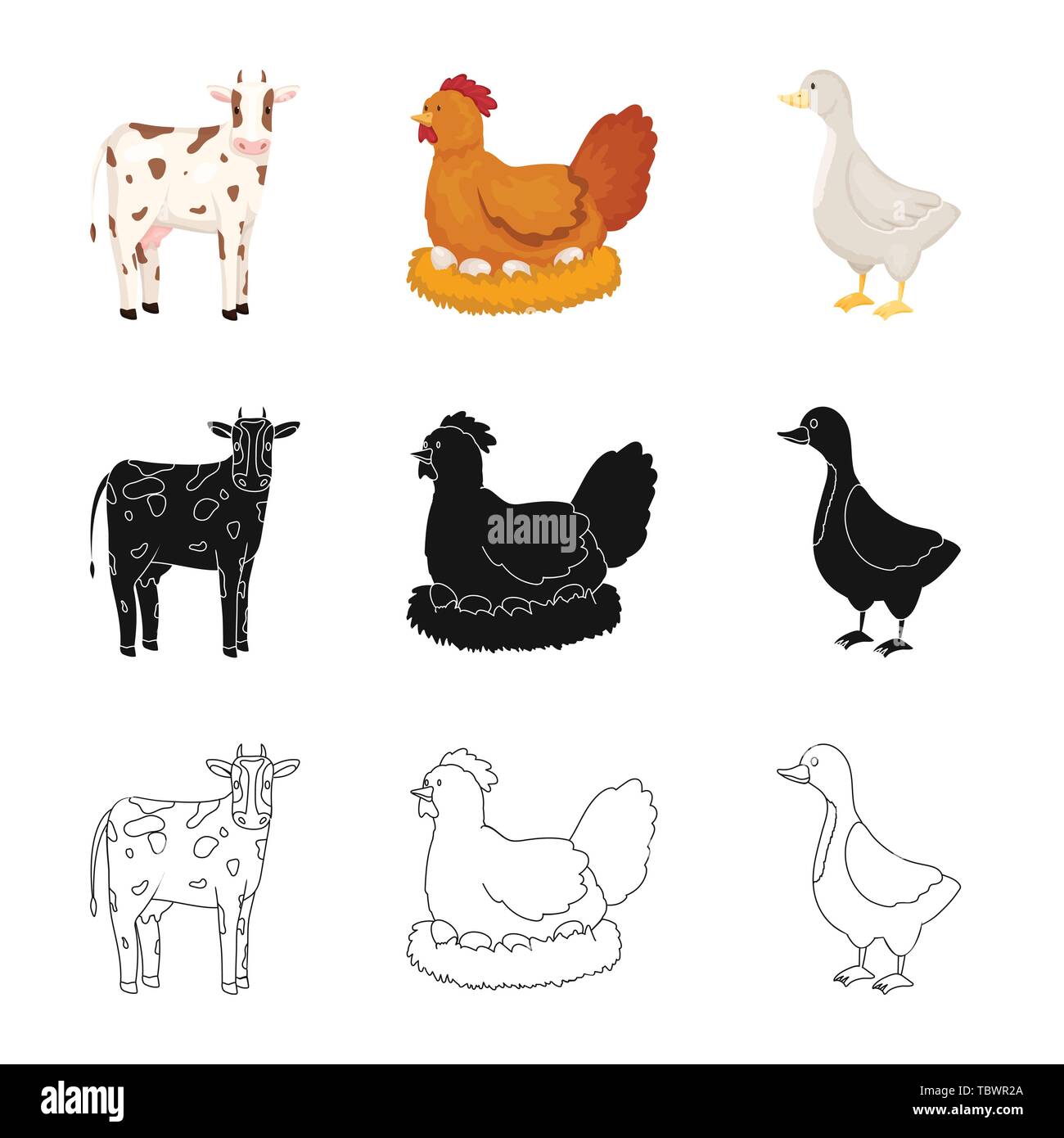 Vector design of breeding and kitchen icon. Set of breeding and organic ...