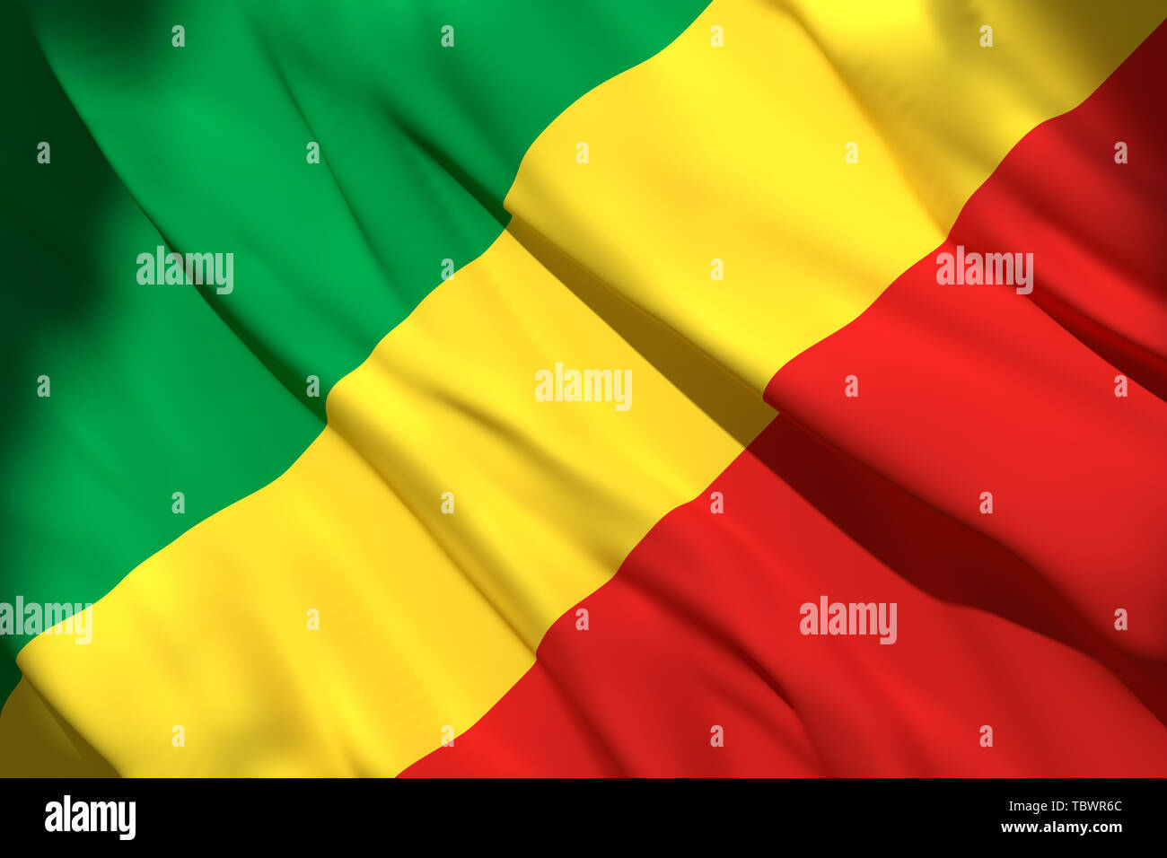 3d rendering of a Republic of Congo national flag waving Stock Photo ...