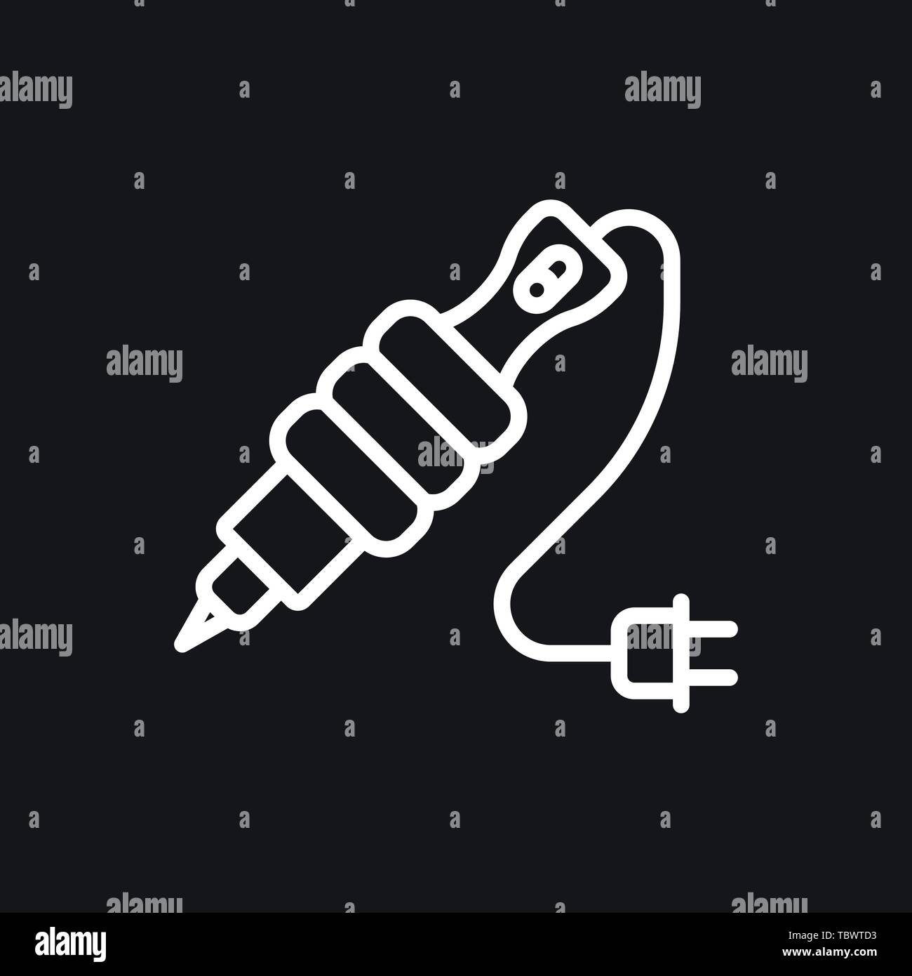 Tattoo Machine Icon vector sign symbol Stock Vector