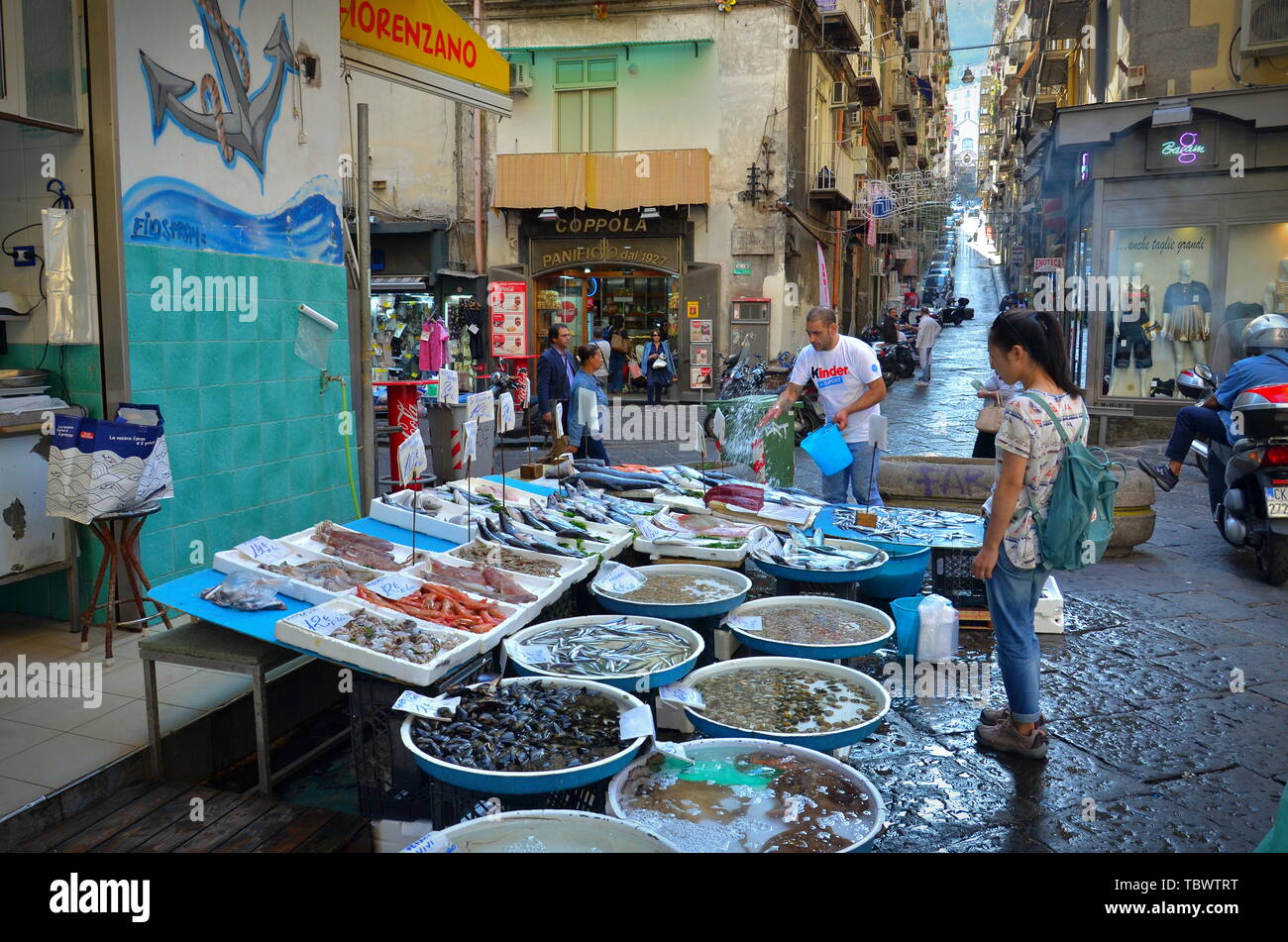 Fish market in Naples, Italy Stock Photo Alamy