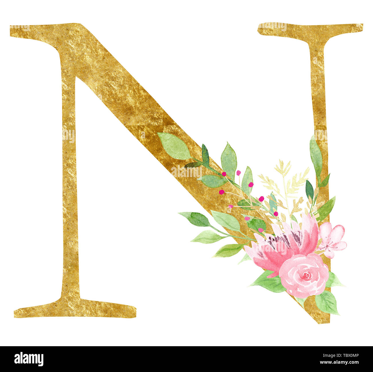 Golden Letter N High Resolution Stock Photography And Images Alamy