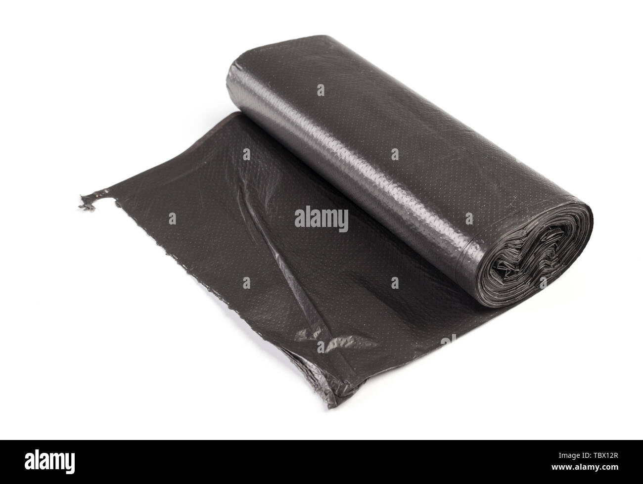 roll of plastic garbage bags isolated on white background Stock Photo ...