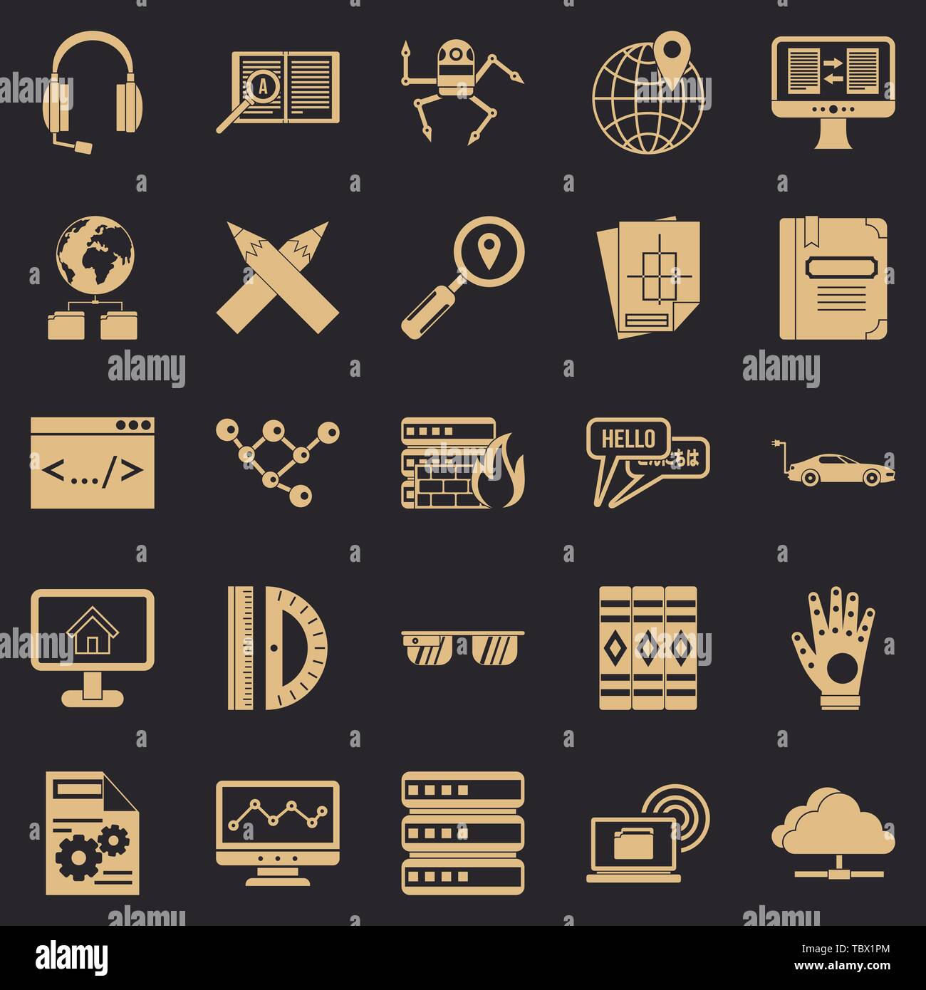 Things to study icons set, simple style Stock Vector Image & Art - Alamy