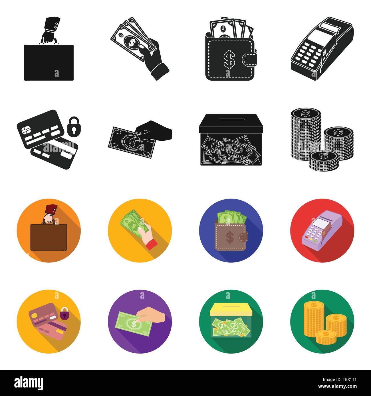 Isolated object of payment and loan icon. Collection of payment and ...