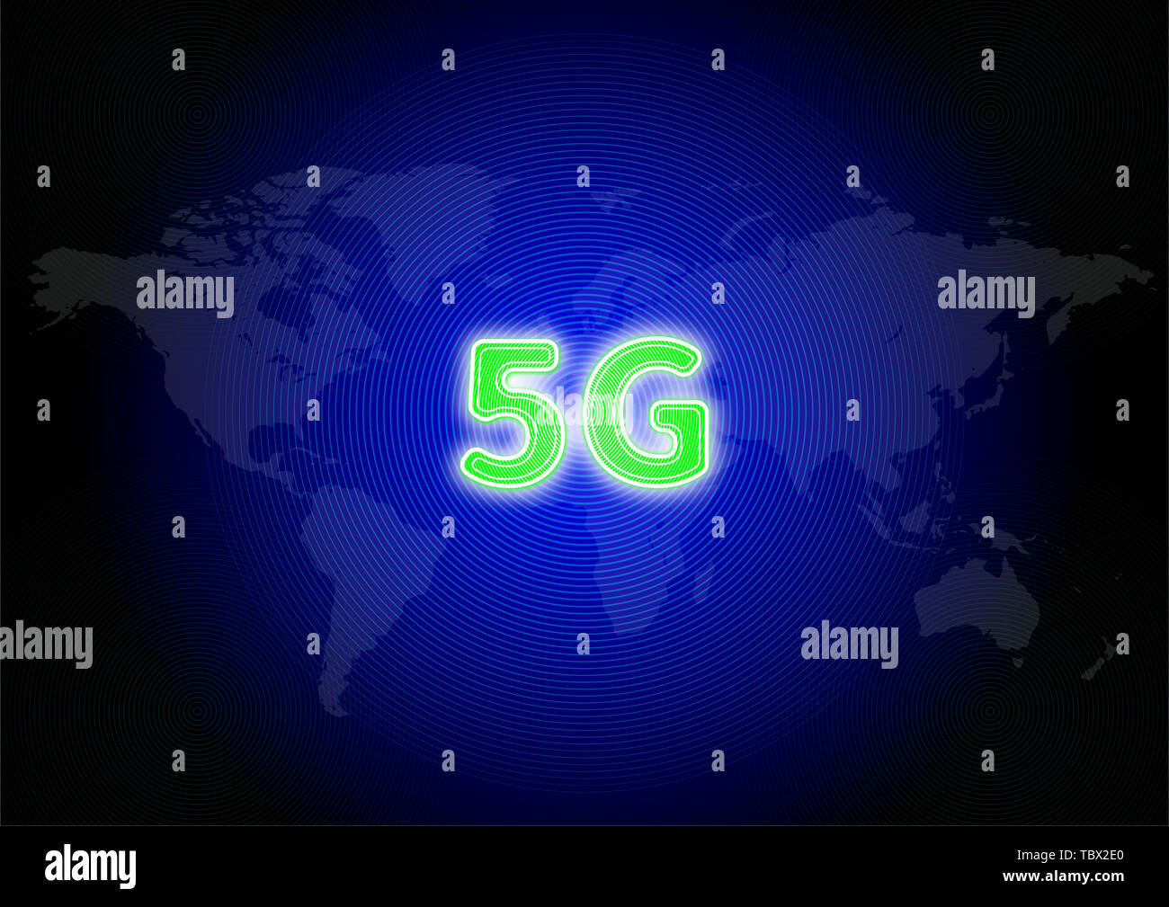 5G technology chip concept diagram Stock Photo