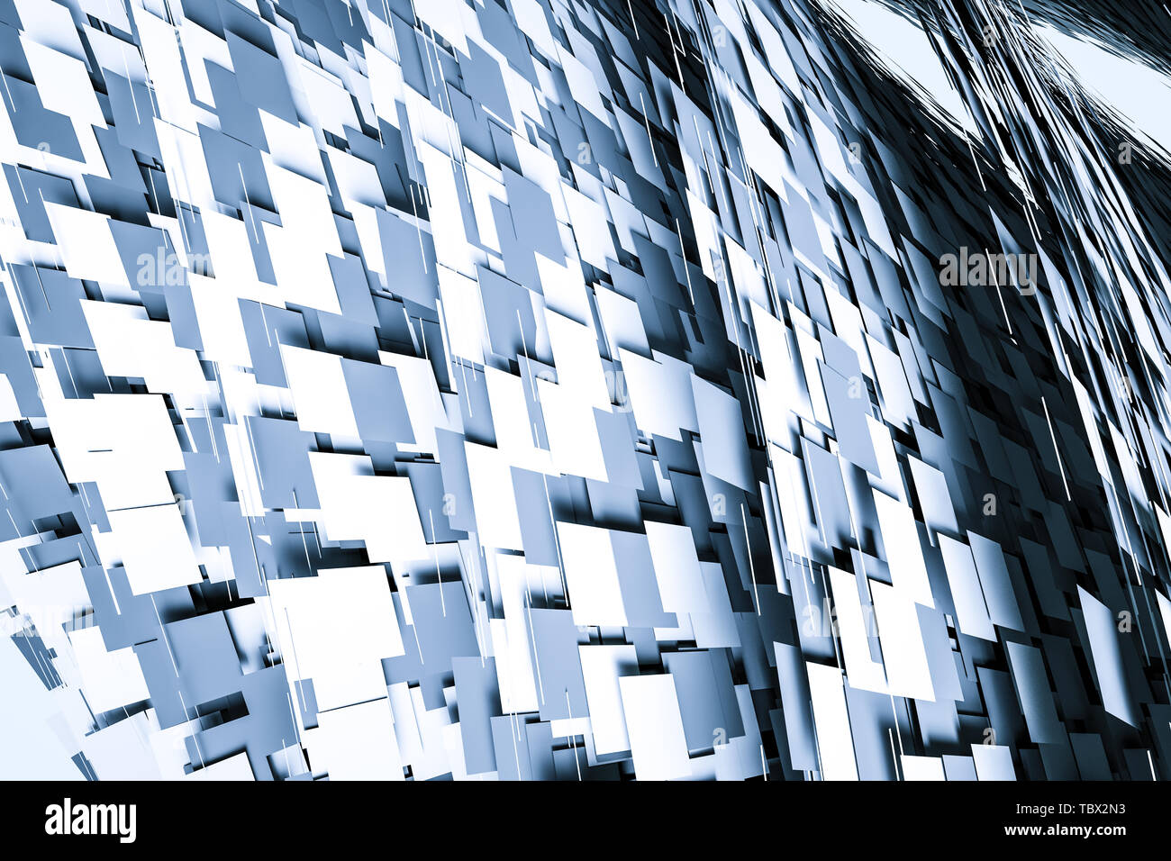 Three-dimensional rendering, flowing piece of paper background Stock ...