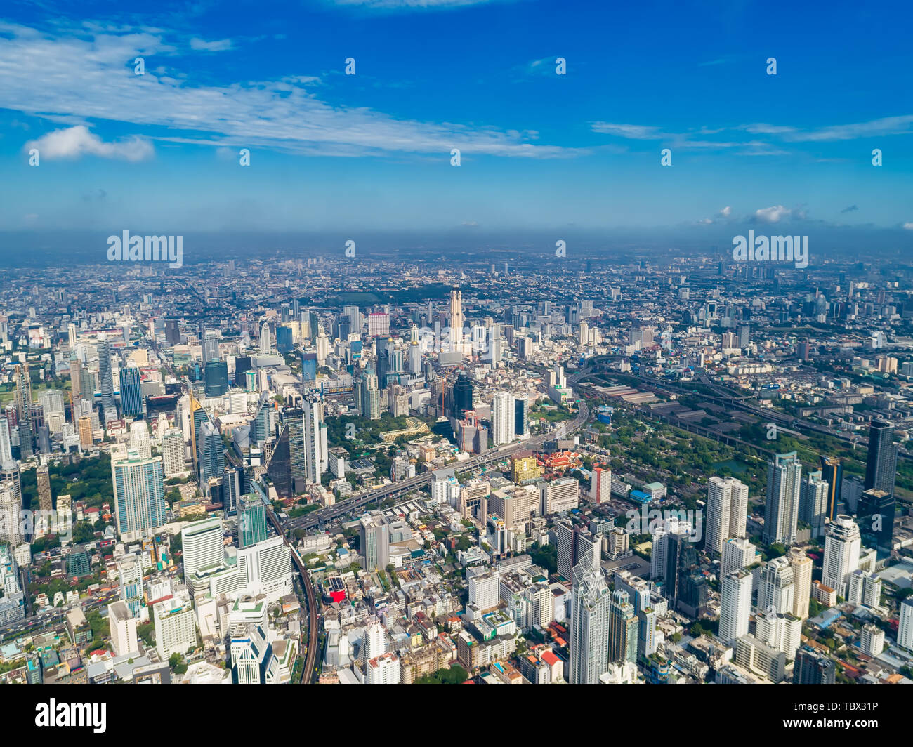 Aerial view of the city skyline in Bangkok, Thailand Stock Photo - Alamy