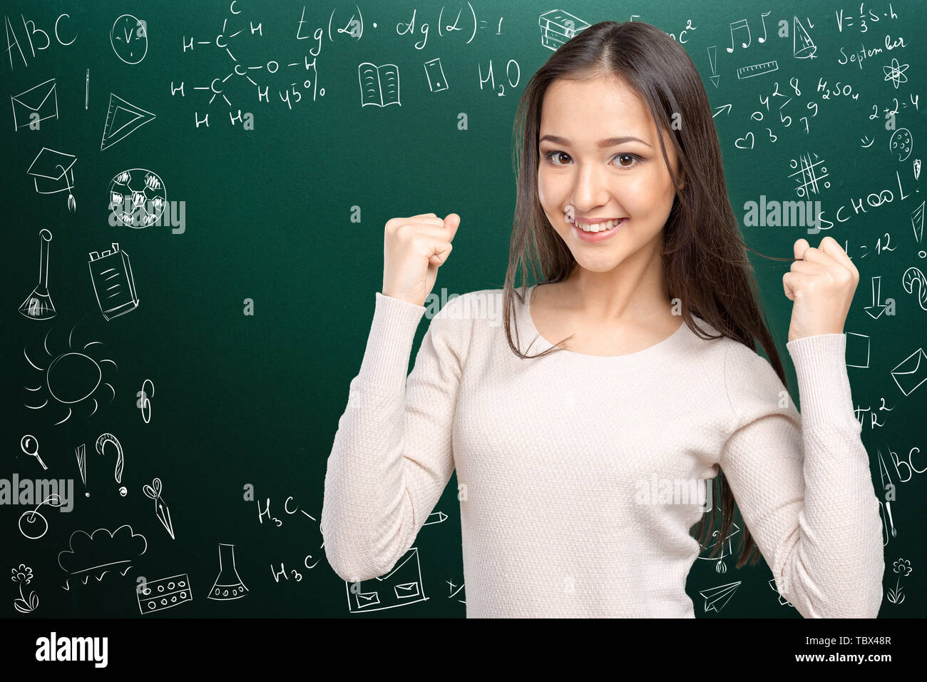 Portrait of a cute young student girl Stock Photo - Alamy