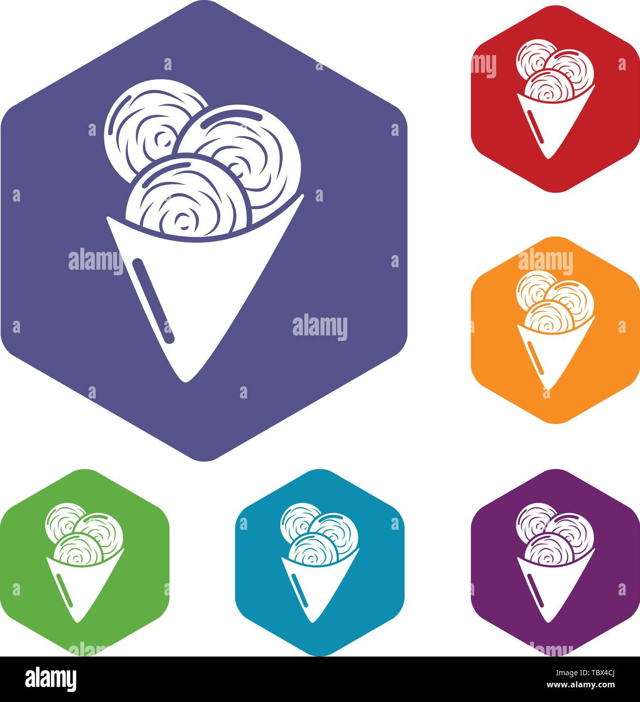 Ice cream icons vector hexahedron Stock Vector