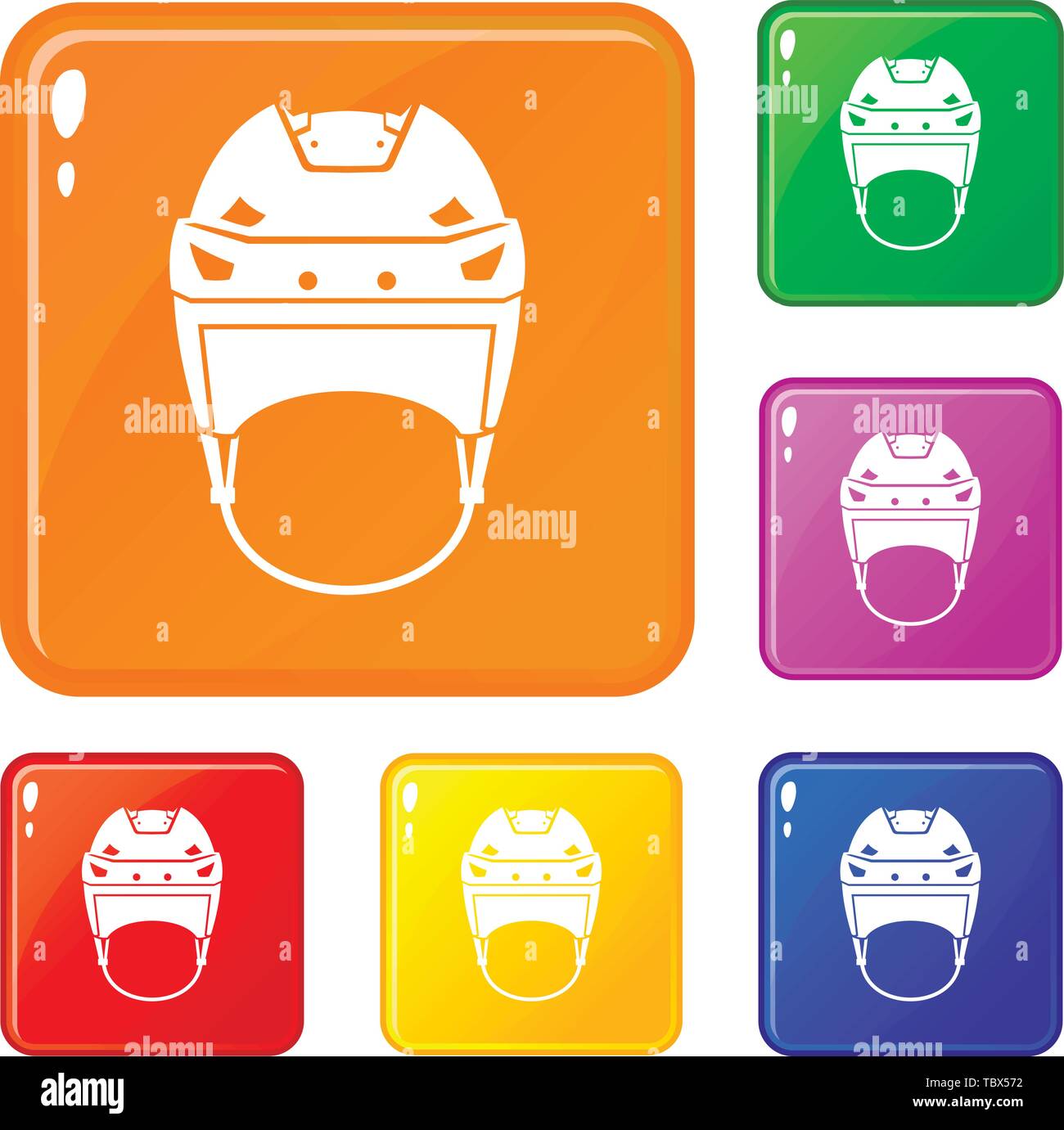Hockey helmet icons set vector color Stock Vector Image & Art - Alamy