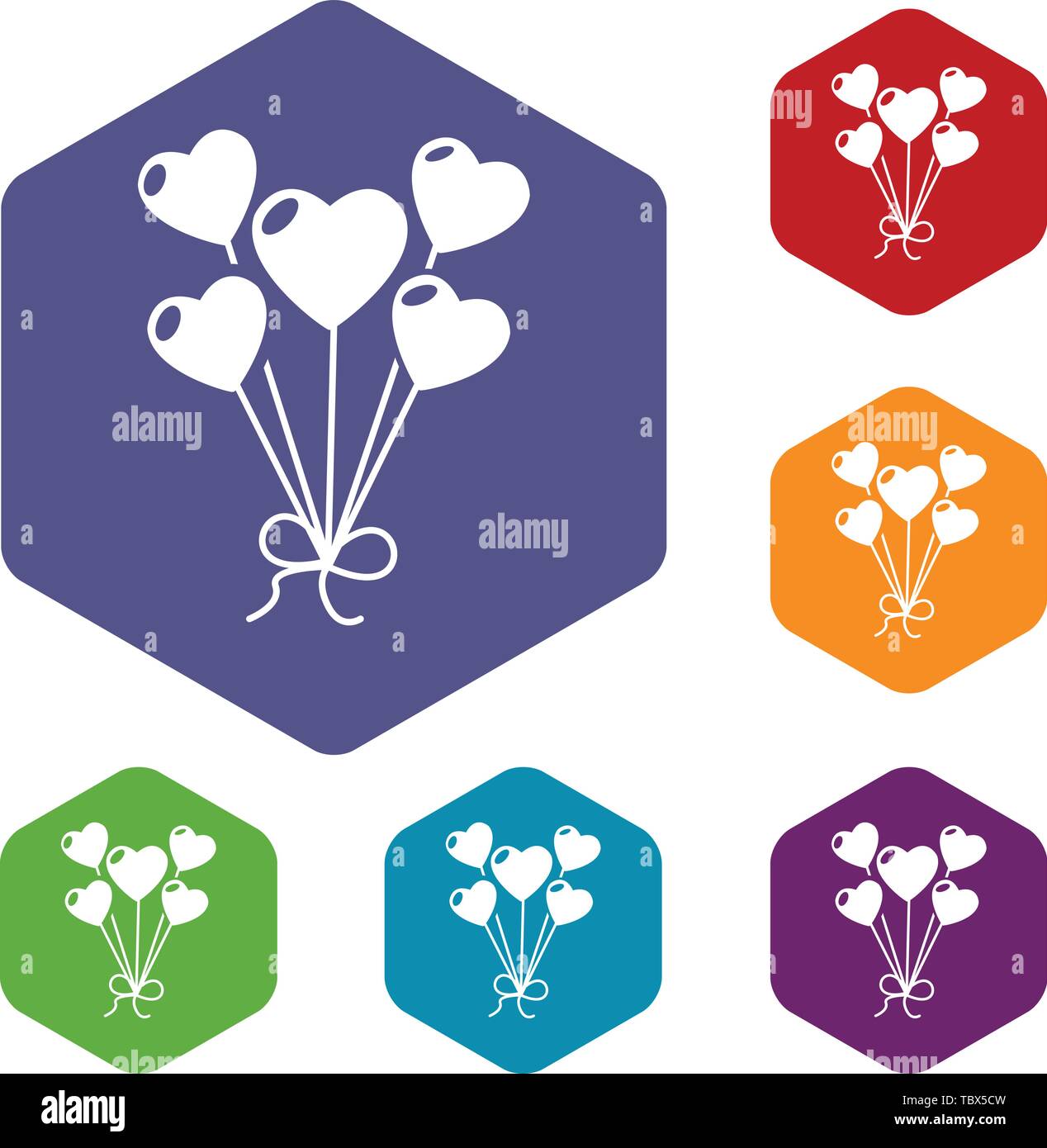 Balloon icons vector hexahedron Stock Vector