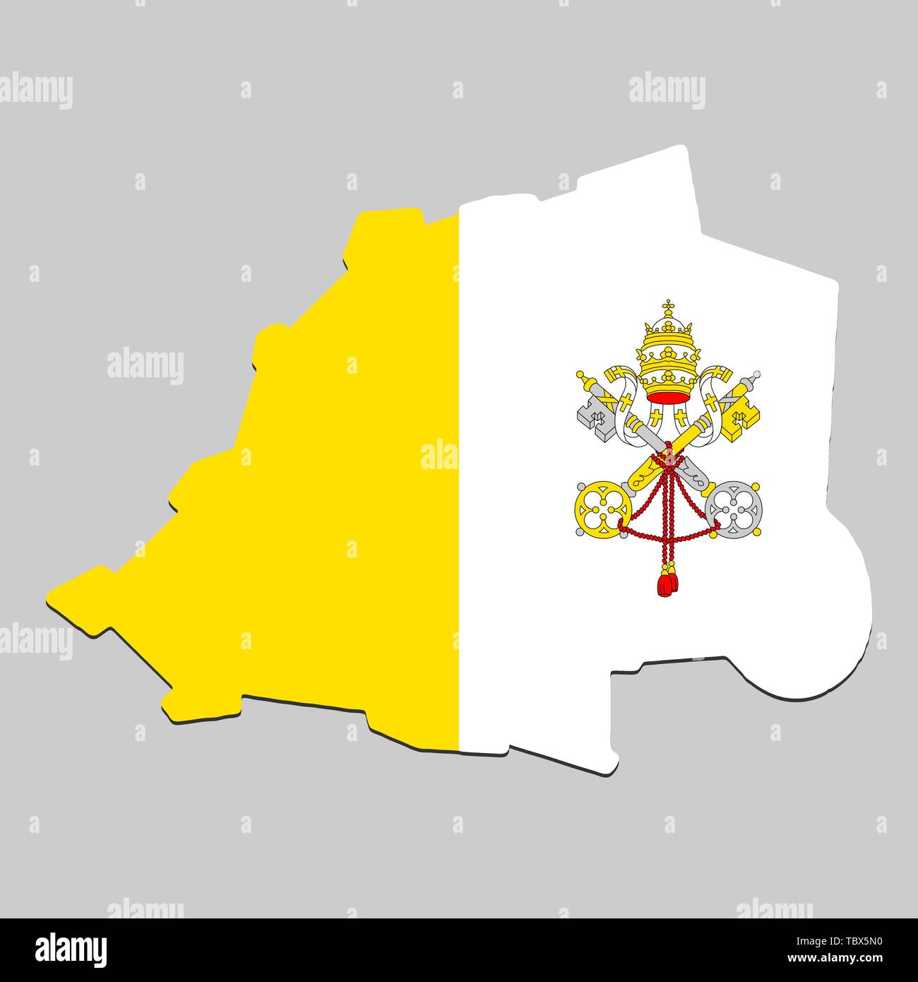 Map of Vatican with national flag. Vector Illustration. Stock Vector