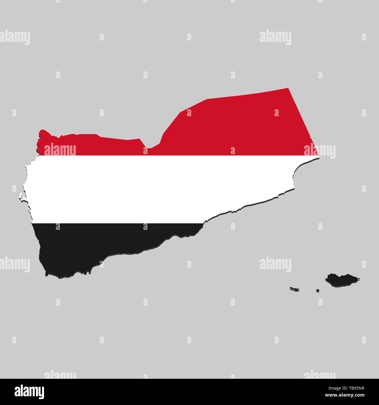 Map of Yemen with national flag. Vector Illustration Stock Vector Image ...