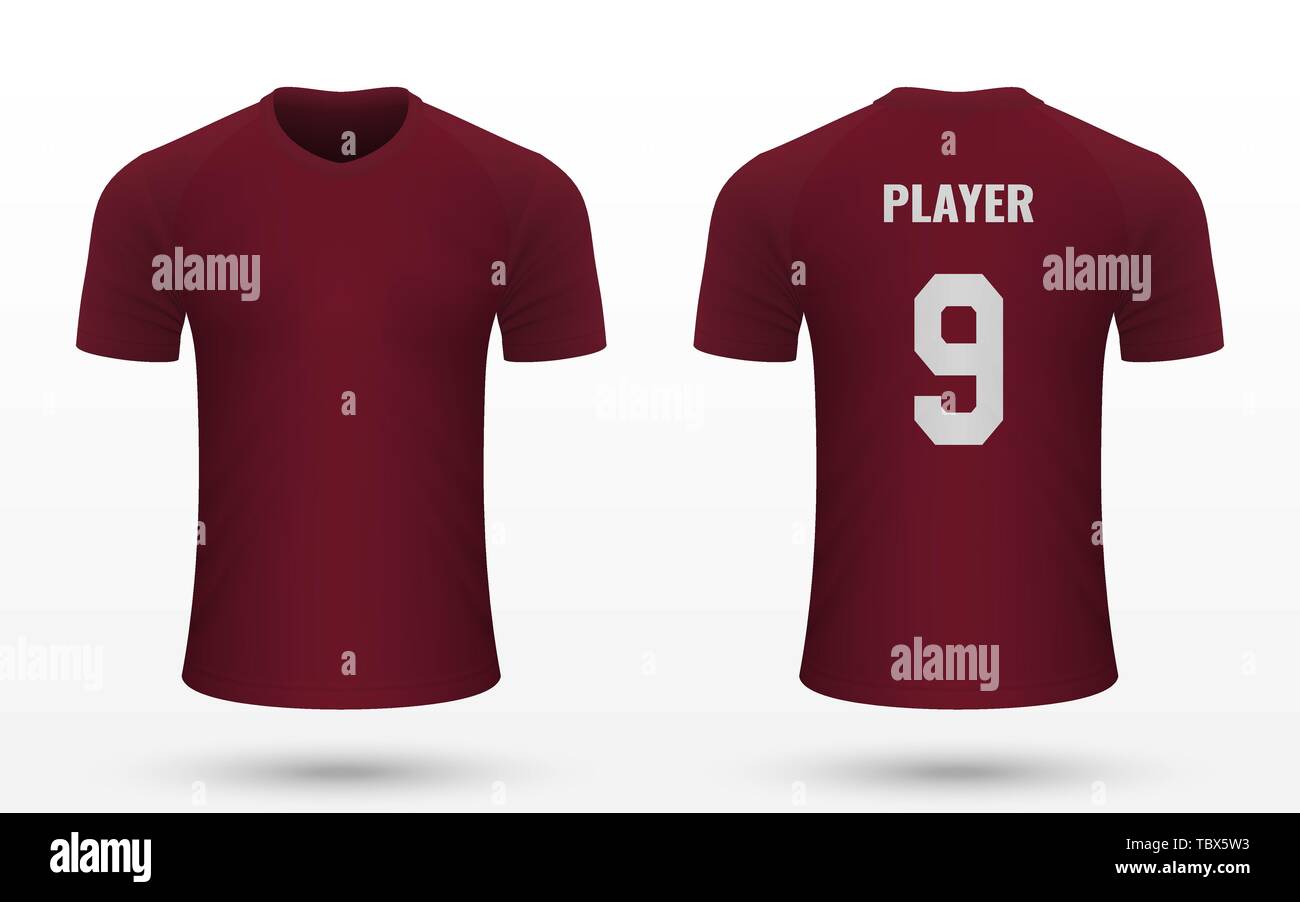 Realistic soccer shirt Qatar 2019, jersey template for football kit. Vector  illustration Stock Vector Image & Art - Alamy