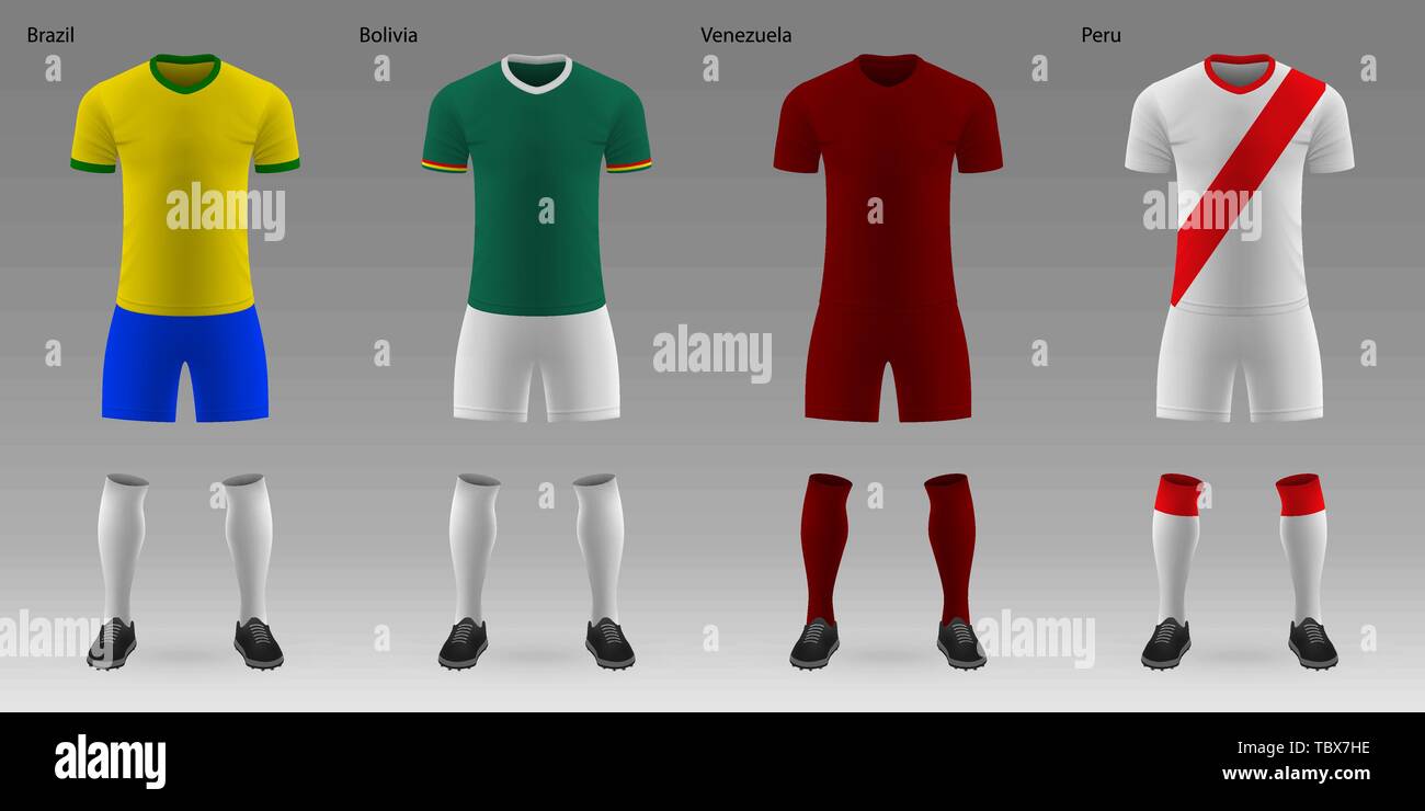 Realistic soccer or football uniform back template