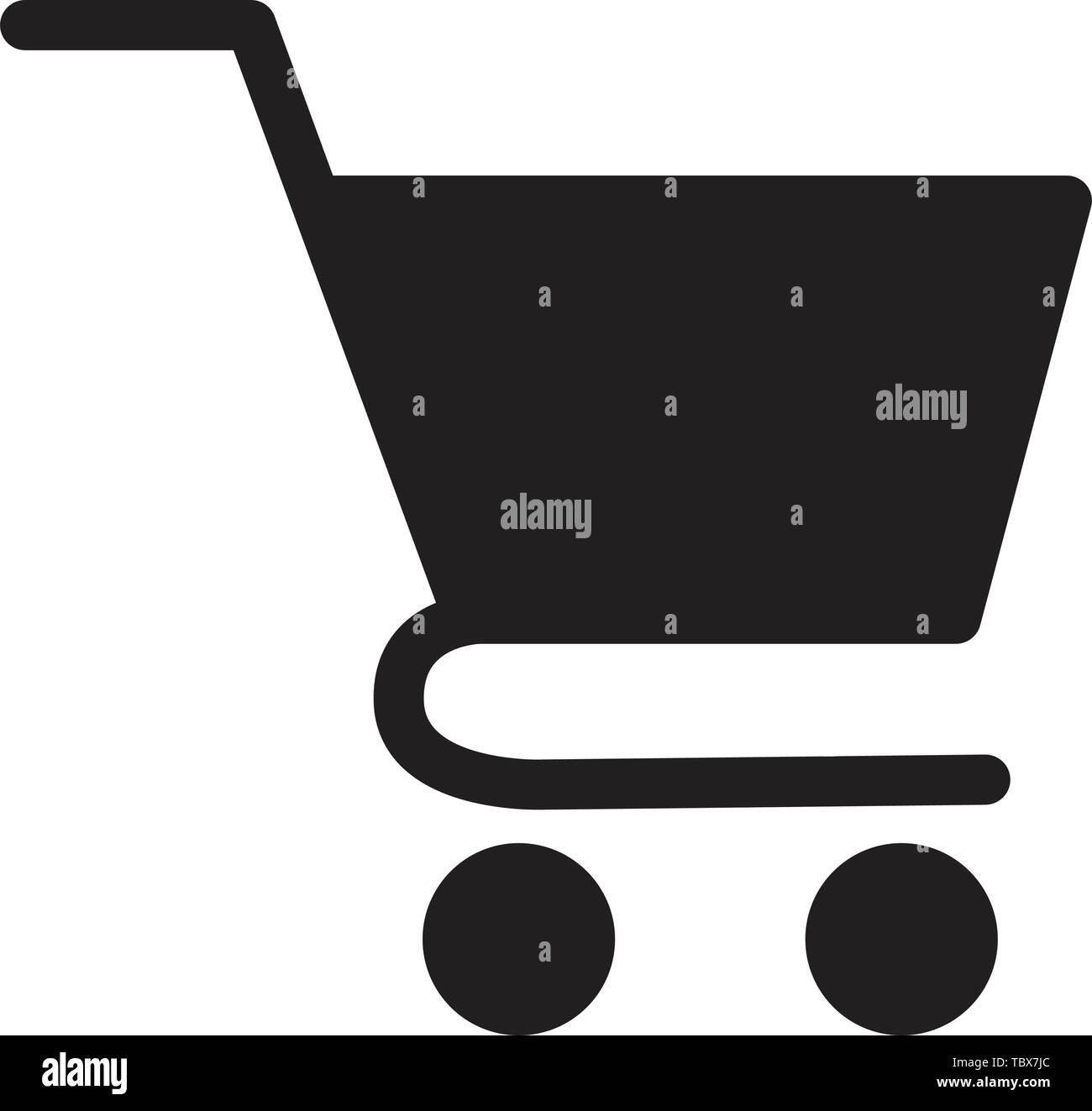Shopping cart icon black silhouette vector illustration isolated on ...