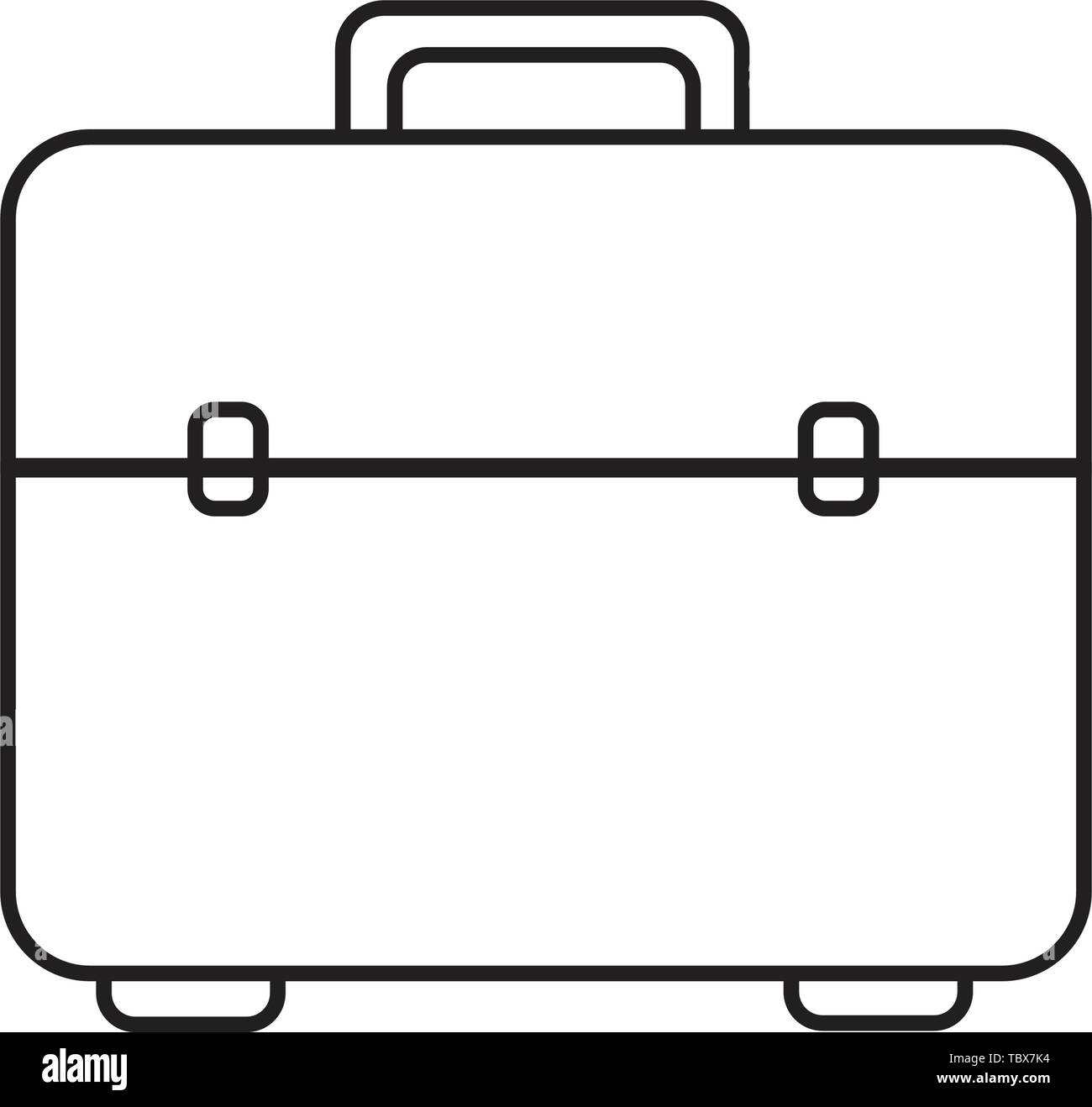 briefcase bag icon outline isolated on white background vector