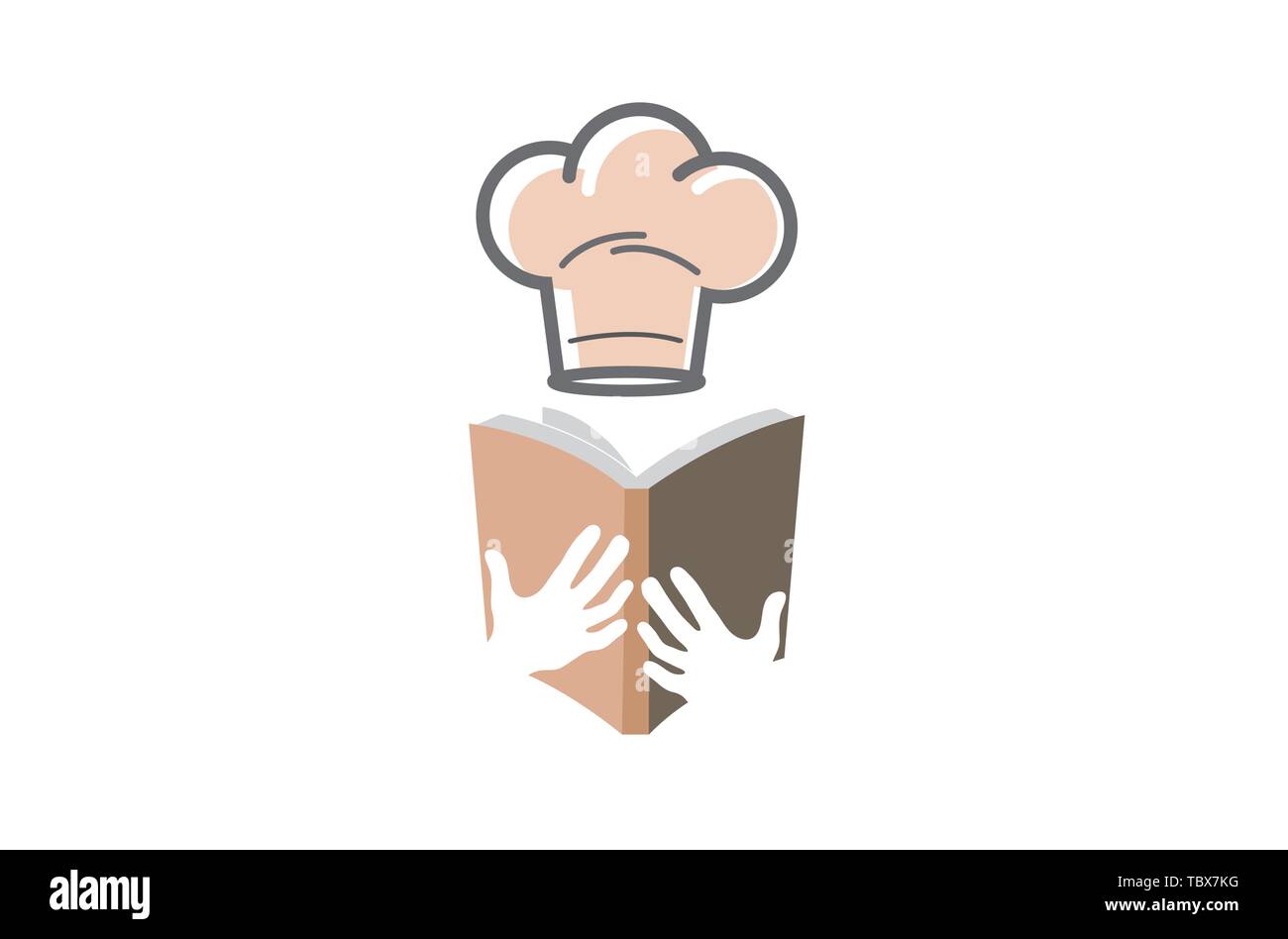 Hat Chef Book Learning Logo Design Illustration Stock Vector