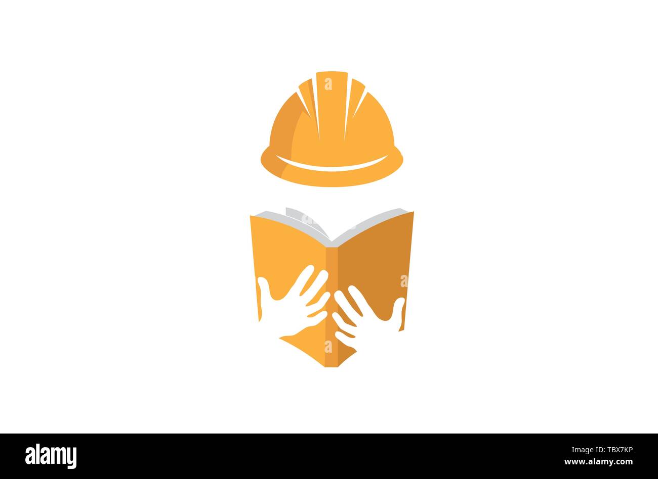 Architecture Hardhat book Logo Symbol Design Illustration Stock Vector