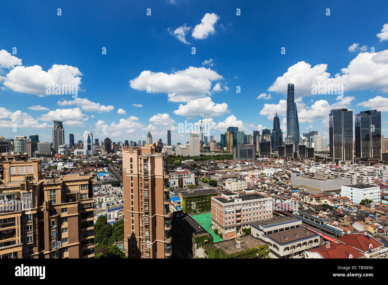View of skyscrapers and housing shanghai hi-res stock photography and ...